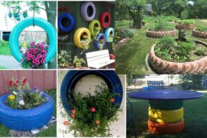 Ideias com Pneus para Jardim